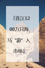 连江1200万只海马“游”入市场