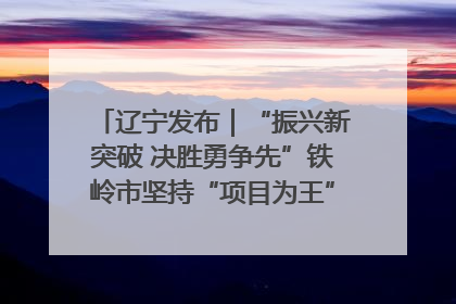 辽宁发布｜“振兴新突破 决胜勇争先”铁岭市坚持“项目为王”推进经济高质量发展