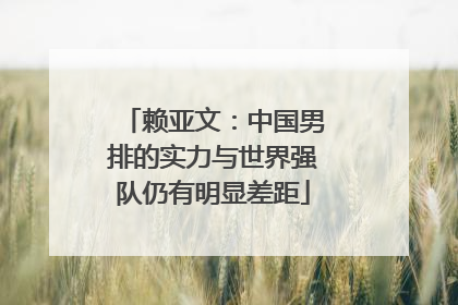 赖亚文：中国男排的实力与世界强队仍有明显差距