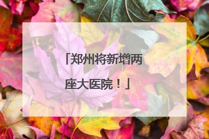 郑州将新增两座大医院！