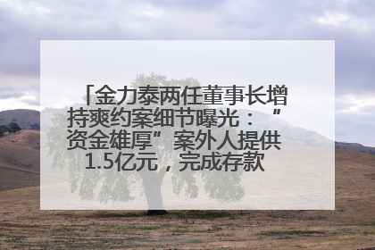 金力泰两任董事长增持爽约案细节曝光：“资金雄厚”案外人提供1.5亿元，完成存款证明后当日转回