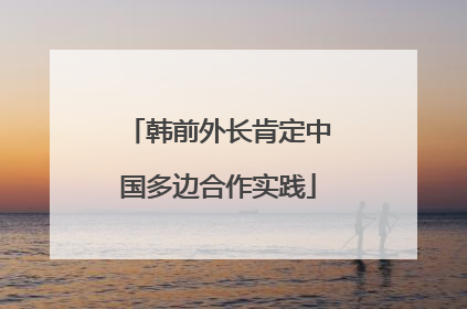 韩前外长肯定中国多边合作实践