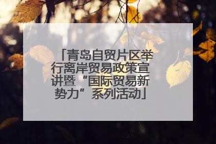 青岛自贸片区举行离岸贸易政策宣讲暨“国际贸易新势力”系列活动