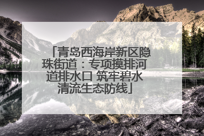 青岛西海岸新区隐珠街道：专项摸排河道排水口 筑牢碧水清流生态防线