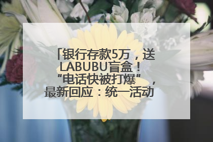 银行存款5万，送LABUBU盲盒！“电话快被打爆”，最新回应：统一活动，进货渠道不清楚