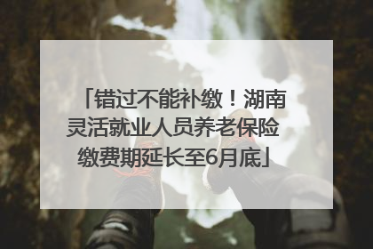 错过不能补缴！湖南灵活就业人员养老保险缴费期延长至6月底