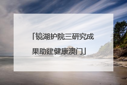 镜湖护院三研究成果助建健康澳门