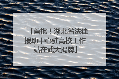 首批！湖北省法律援助中心驻高校工作站在武大揭牌