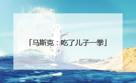 马斯克：吃了儿子一拳