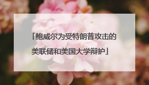 鲍威尔为受特朗普攻击的美联储和美国大学辩护