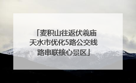 麦积山往返伏羲庙 天水市优化5路公交线路串联核心景区