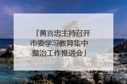 黄喜忠主持召开市委学习教育集中整治工作推进会