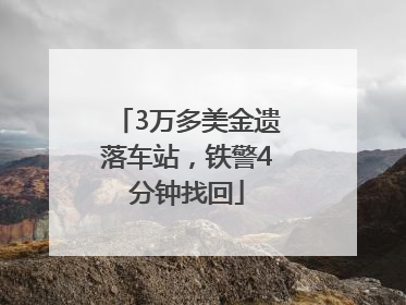 3万多美金遗落车站，铁警4分钟找回