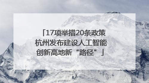 17项举措20条政策 杭州发布建设人工智能创新高地新“路径”