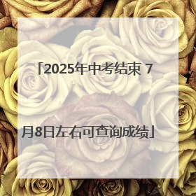 2025年中考结束 7月8日左右可查询成绩