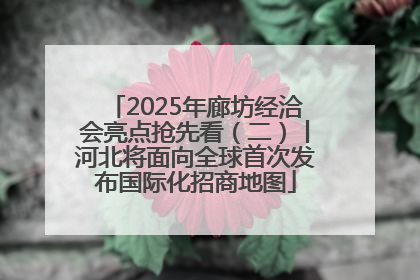 2025年廊坊经洽会亮点抢先看（二）丨河北将面向全球首次发布国际化招商地图