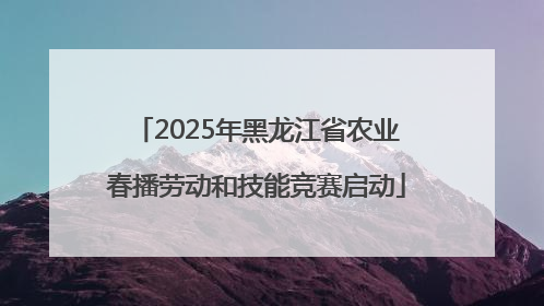2025年黑龙江省农业春播劳动和技能竞赛启动