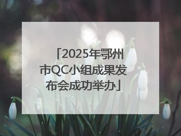 2025年鄂州市QC小组成果发布会成功举办