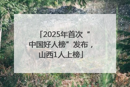 2025年首次“中国好人榜”发布，山西1人上榜