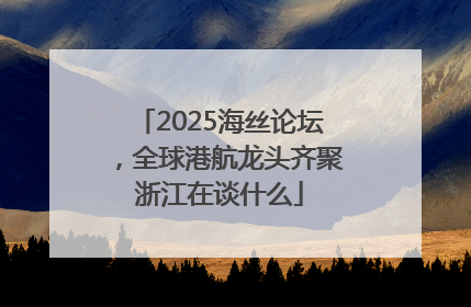 2025海丝论坛，全球港航龙头齐聚浙江在谈什么