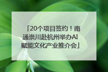 20个项目签约！南通崇川赴杭州举办AI赋能文化产业推介会