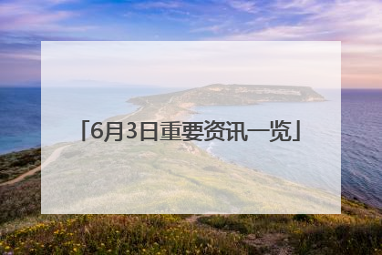6月3日重要资讯一览