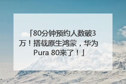 80分钟预约人数破3万！搭载原生鸿蒙，华为Pura 80来了！