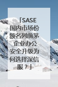 SASE国内市场份额名列前茅 企业办公安全升级为何选择深信服？