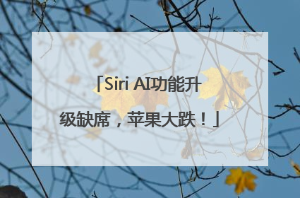 Siri AI功能升级缺席，苹果大跌！